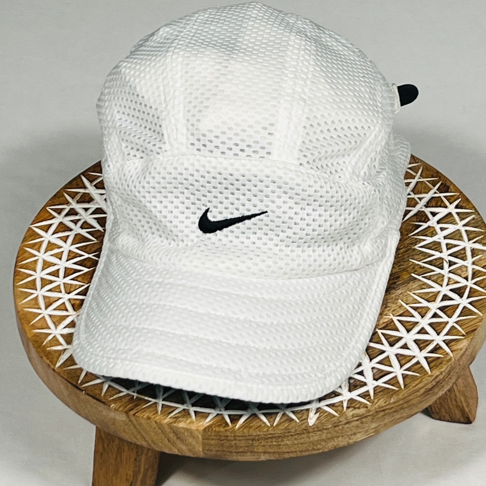 Vintage Nike Tailwind Hat 7 Panel White Mesh Running Cap NikeFit Eminem 90s Y2K